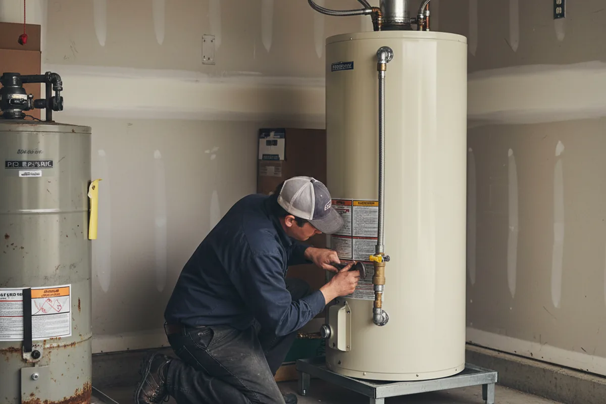Water heater and shutoff valve replacement in Flagtown