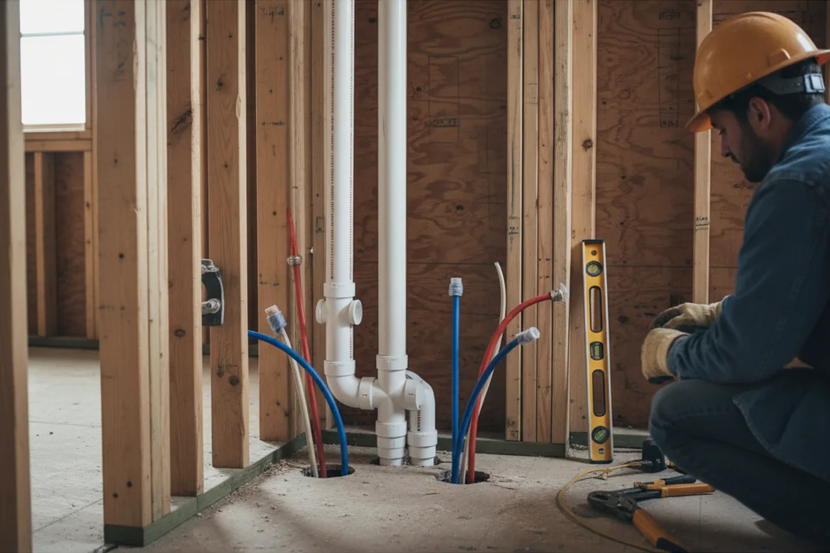 Drain and supply rough-in during Garbage Disposal Repair in Flagtown